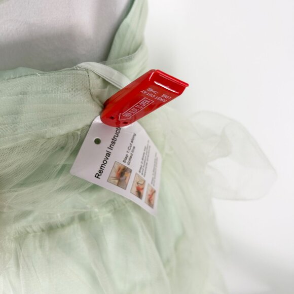 NWT Mac Duggal Mint Ruffle Tiered Tulle Cut Out Gown, Style 60670 - Picture 10 of 15